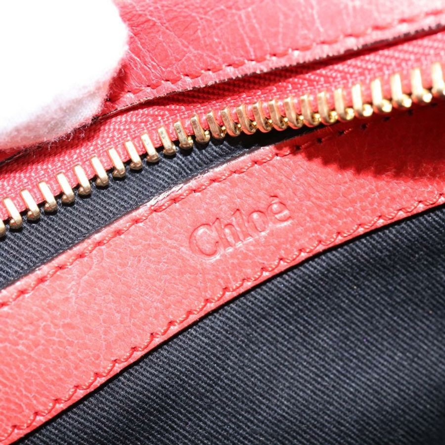 【日本直送】Chloe Etel 手提包 皮革 2way 紅色金色 正品 th6324-18