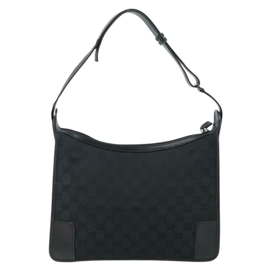 【日本直送】GUCCI GG帆布肩背包 黑色 銀色 001 4205 正品 143772-1