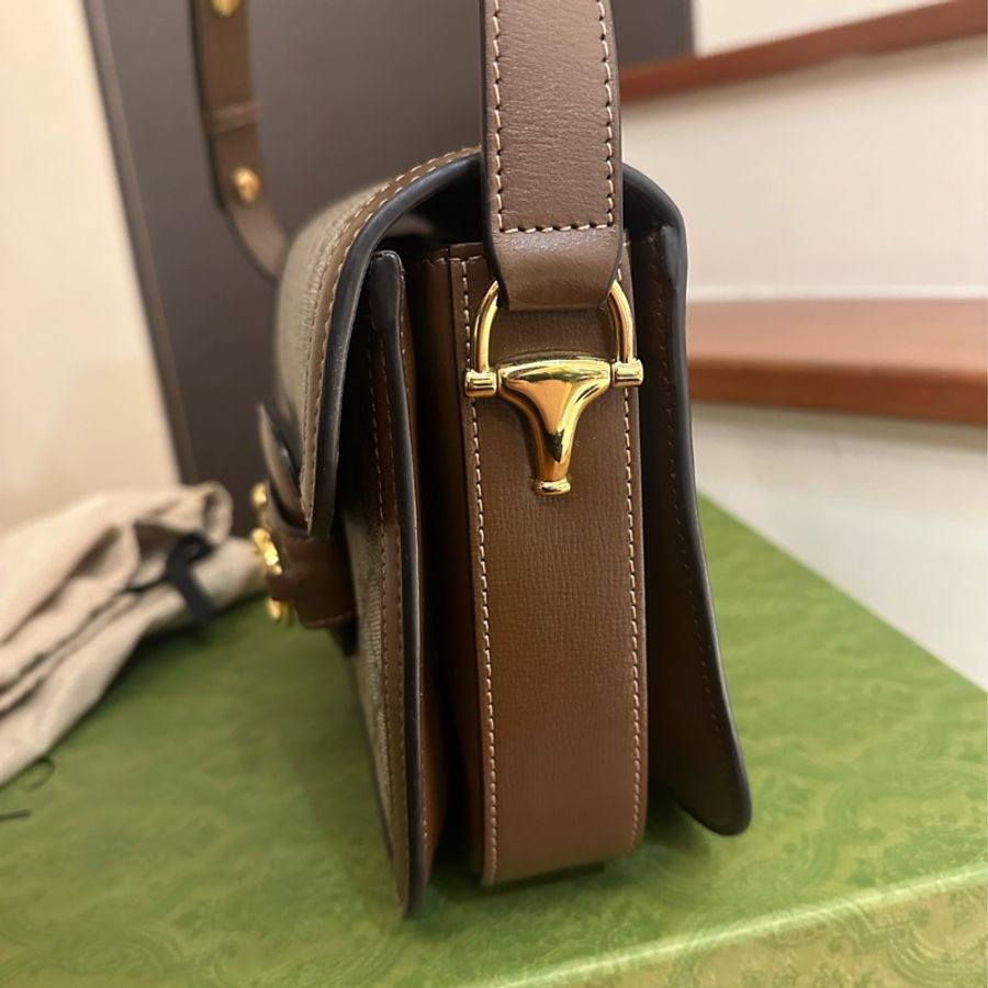 GUCCI 咖花紋 1955肩背包 GM-4