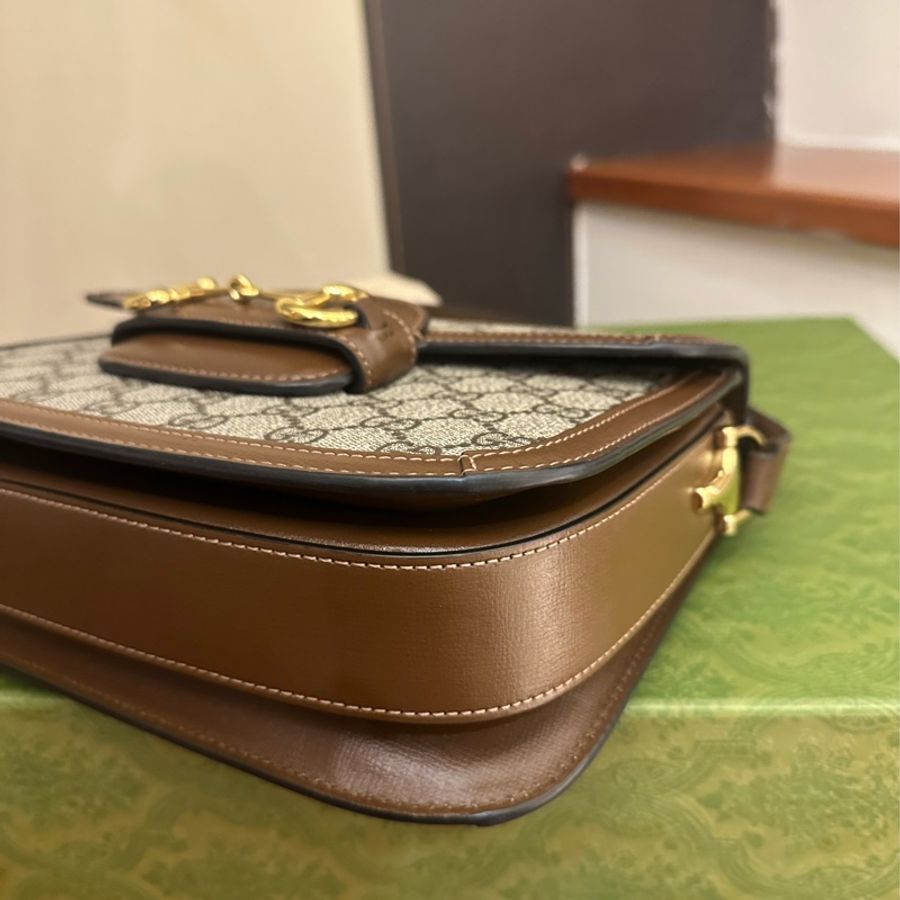 GUCCI 咖花紋 1955肩背包 GM-9