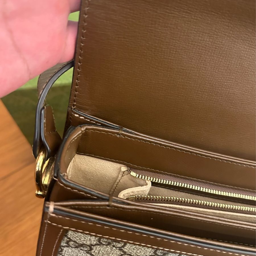 GUCCI 咖花紋 1955肩背包 GM-10