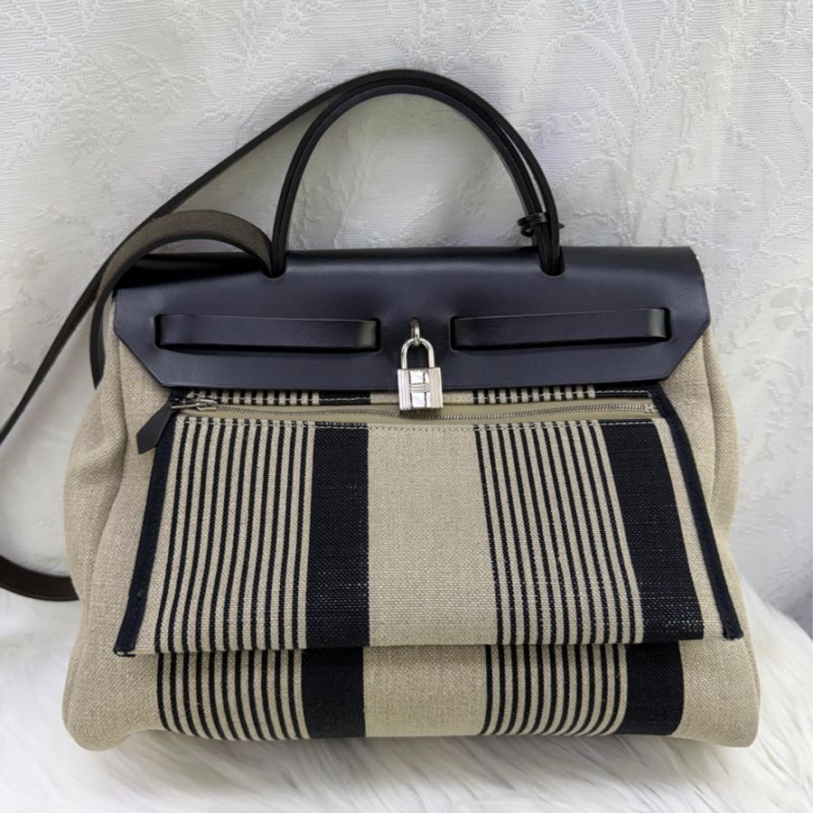 Hermes Herbag cloth handbag-1