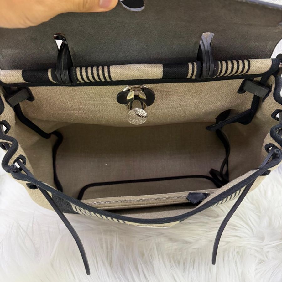 Hermes Herbag cloth handbag-11