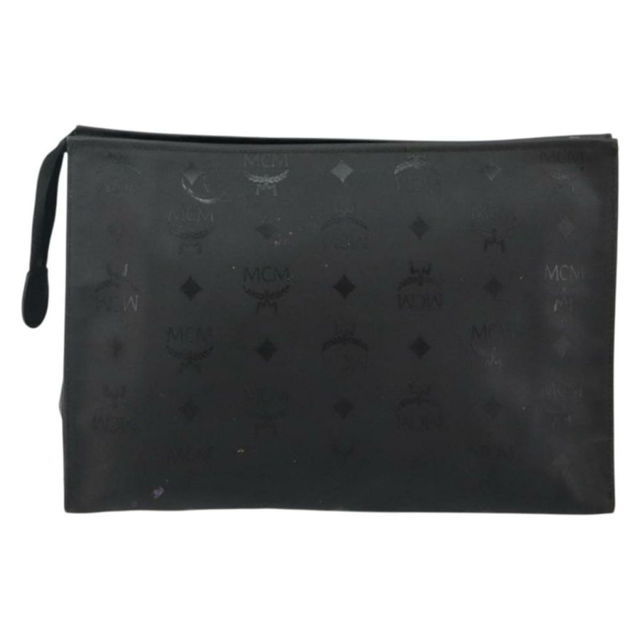 【日本直送】MCM Logoogram Vicetos 手拿包 PVC 黑色 Auth am9105-1
