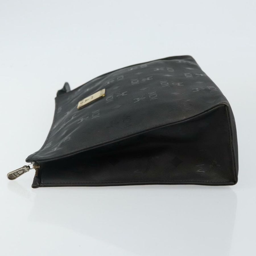【日本直送】MCM Logoogram Vicetos 手拿包 PVC 黑色 Auth am9105-3