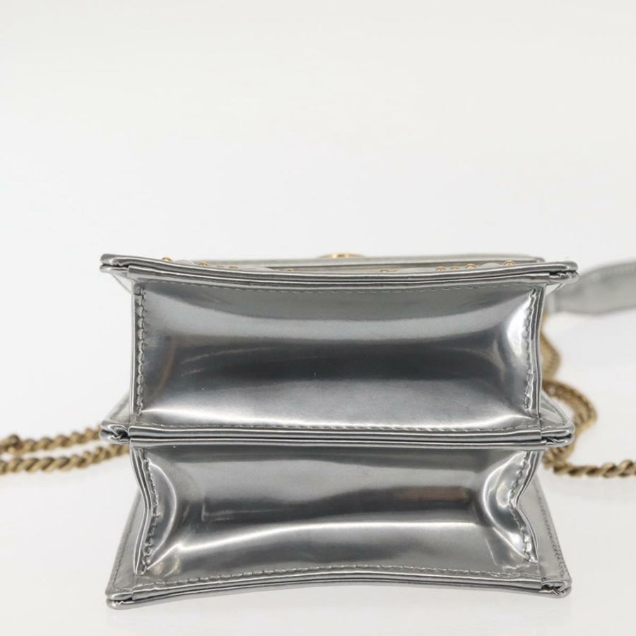 【日本直送】Christian Dior 鏈條單肩包 琺瑯銀色 正品 128918-4