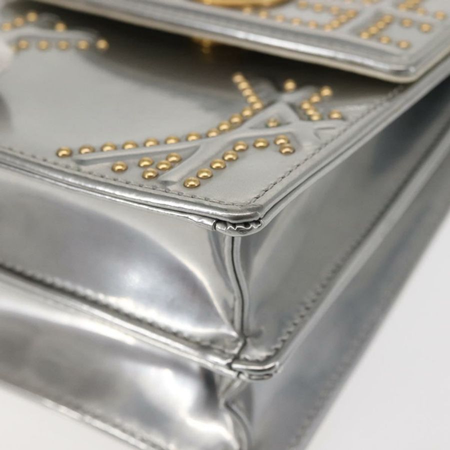 【日本直送】Christian Dior 鏈條單肩包 琺瑯銀色 正品 128918-13