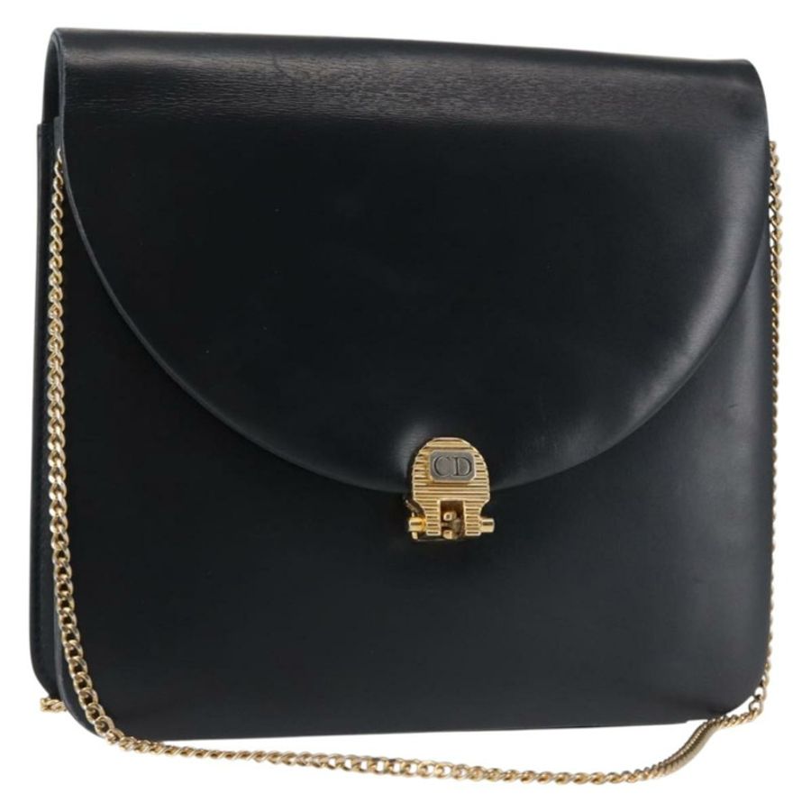 【日本直送】Christian Dior 鏈條肩背包 皮革 海軍藍 金色 正品 BA6234-0