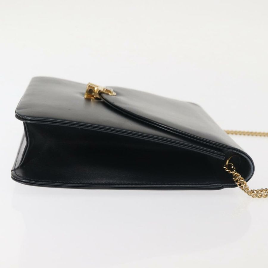 【日本直送】Christian Dior 鏈條肩背包 皮革 海軍藍 金色 正品 BA6234-2