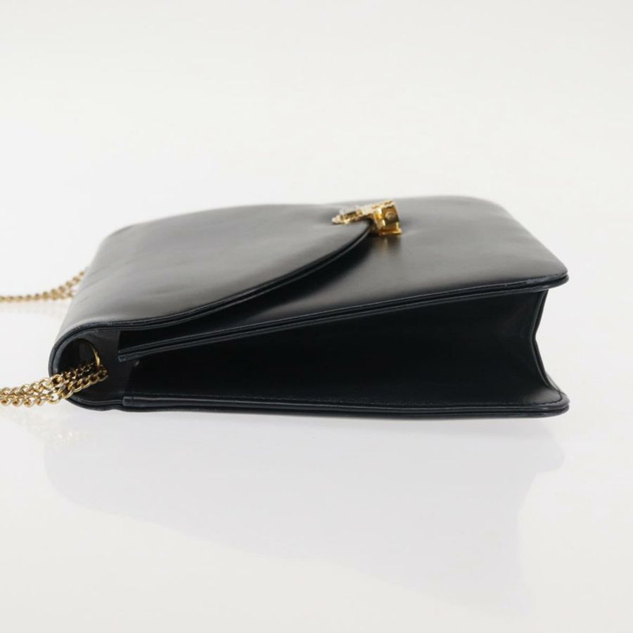 【日本直送】Christian Dior 鏈條肩背包 皮革 海軍藍 金色 正品 BA6234-3