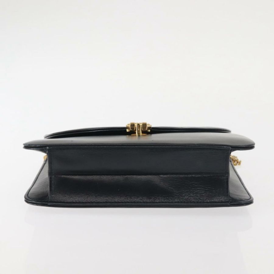 【日本直送】Christian Dior 鏈條肩背包 皮革 海軍藍 金色 正品 BA6234-4