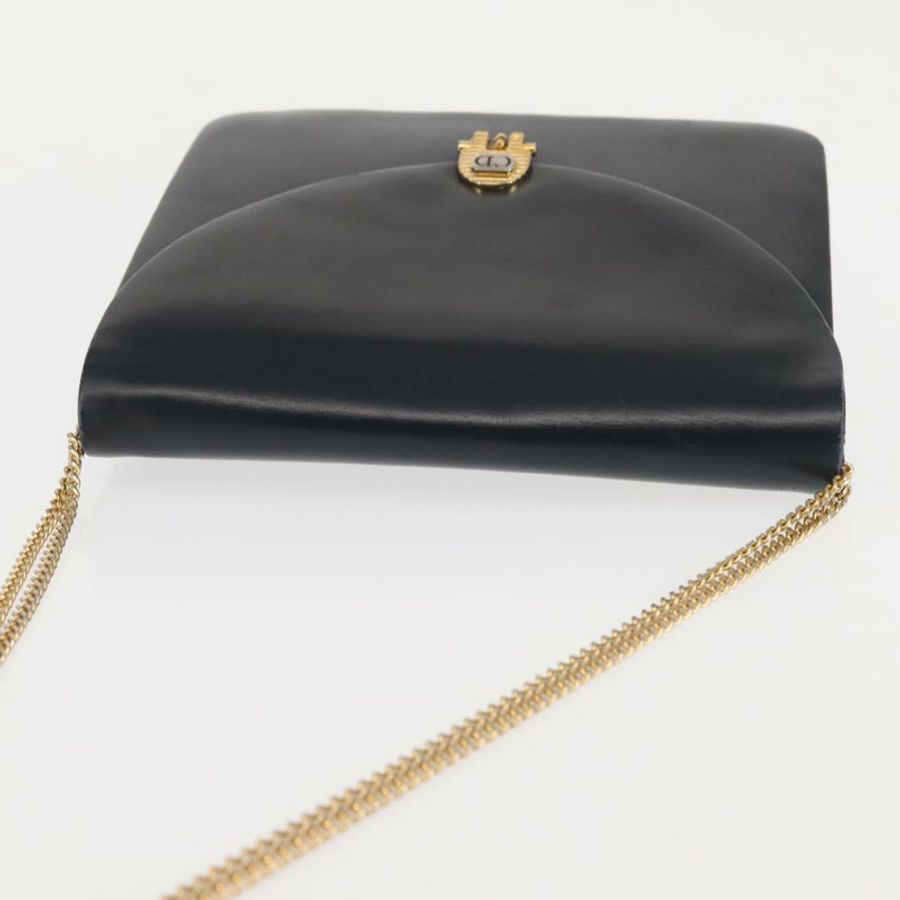 【日本直送】Christian Dior 鏈條肩背包 皮革 海軍藍 金色 正品 BA6234-5