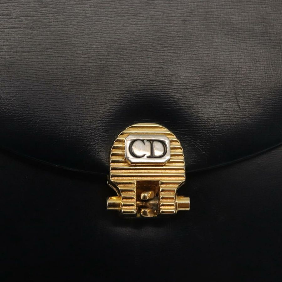 【日本直送】Christian Dior 鏈條肩背包 皮革 海軍藍 金色 正品 BA6234-16
