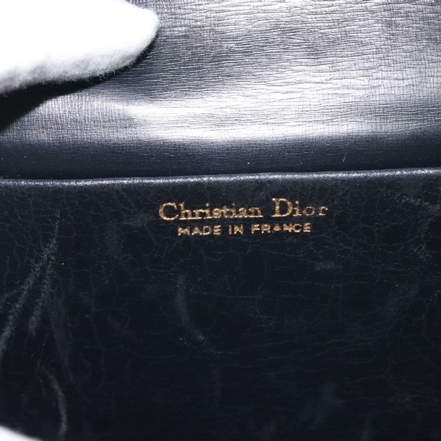 【日本直送】Christian Dior 鏈條肩背包 皮革 海軍藍 金色 正品 BA6234-17