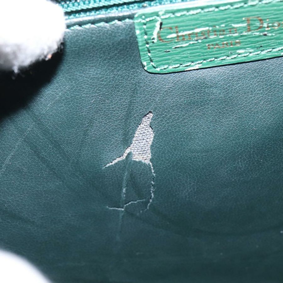 【日本直送】Christian Dior 皮革肩背包 綠色 金色 正品 BA6365-11