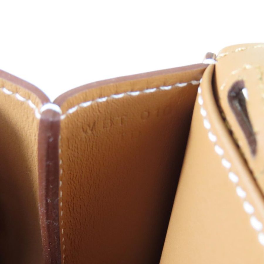 【巴黎站二手名牌專賣店】*全新現貨*HERMES 愛馬仕 真品*W刻MINI HALZAN金棕色銀釦斜背肩背包-4