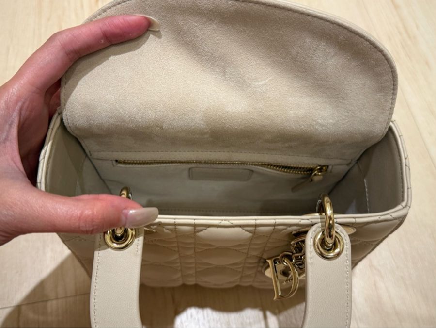 DIOR迪奧 LADY DIOR焦糖米色 奶茶色 小號-15
