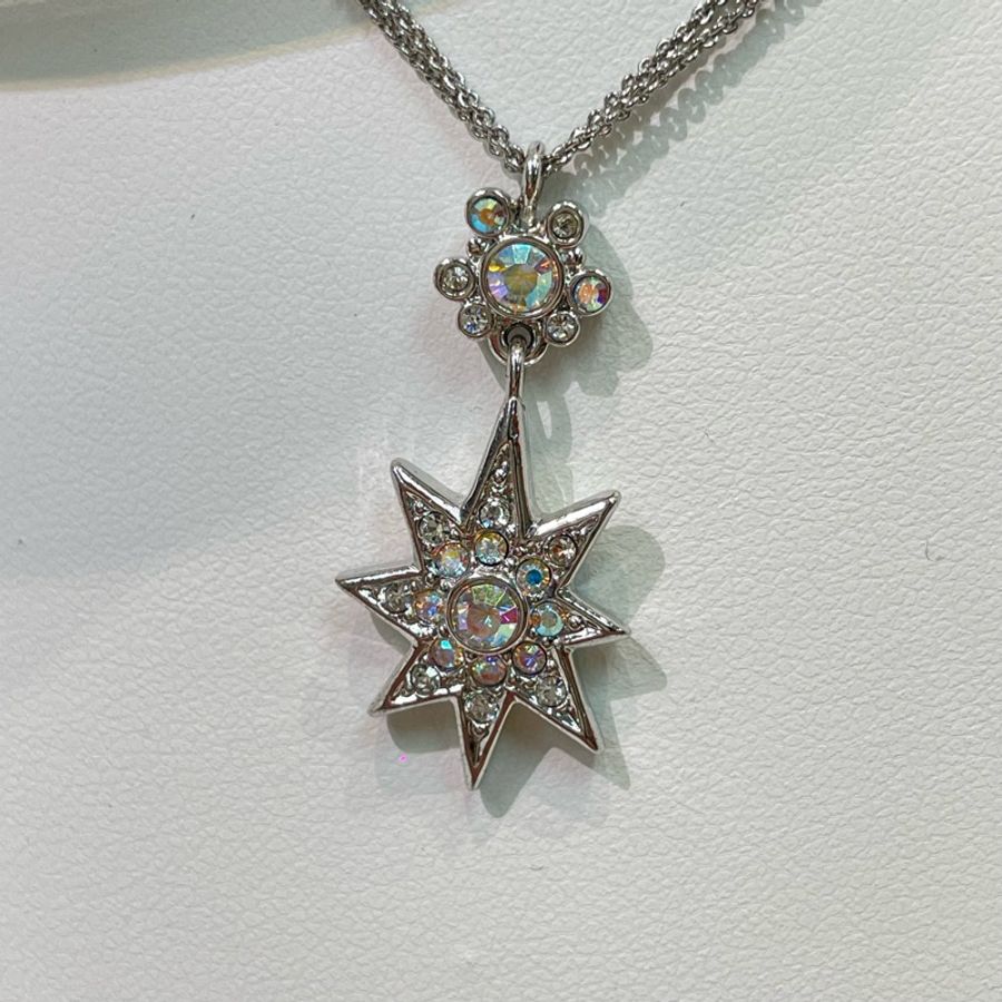 Dior 中古雪花水鑽雙層項鏈 I089-1