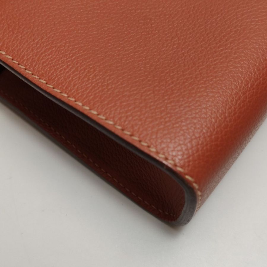 Hermes Clic H21低調側邊H Logo斜挎包單肩包Evercolor牛皮金扣6C南瓜色Y刻-9