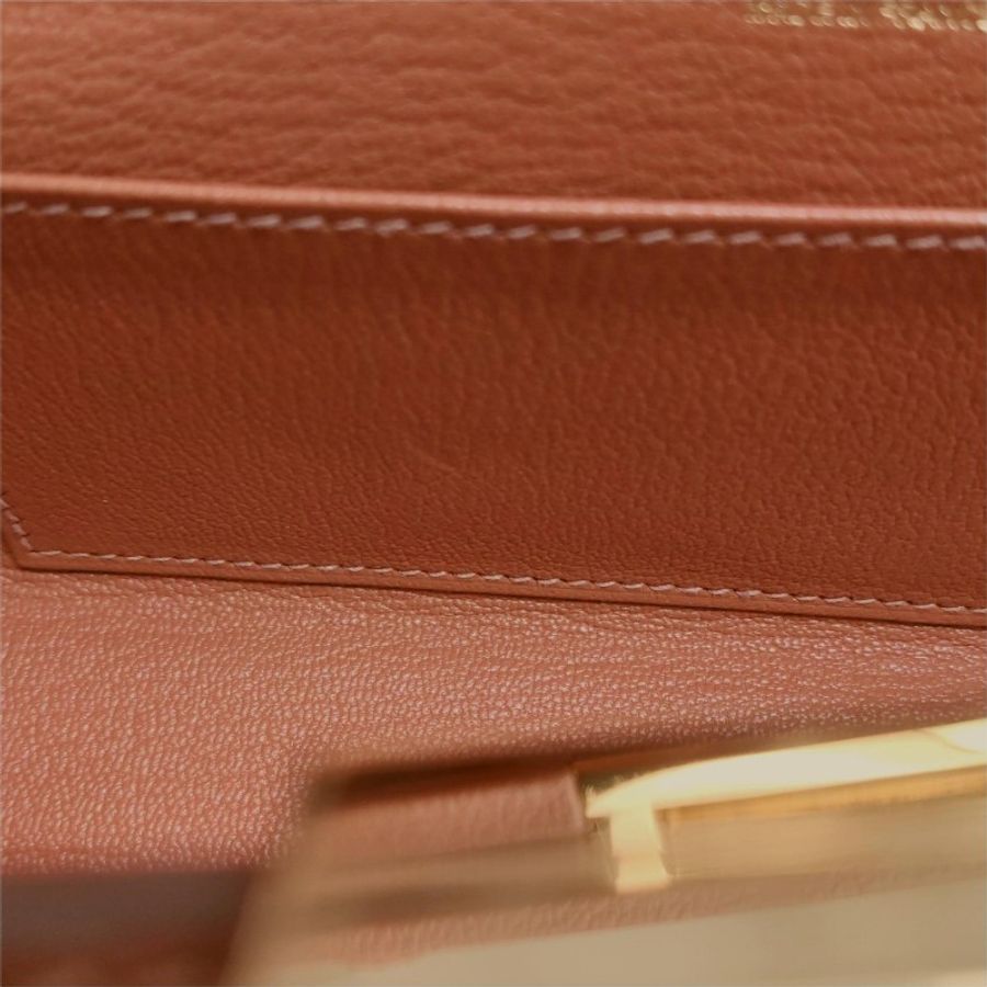 Hermes Clic H21低調側邊H Logo斜挎包單肩包Evercolor牛皮金扣6C南瓜色Y刻-11