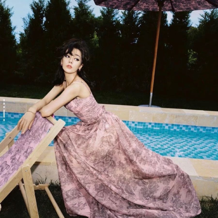Dior Dioriviera Toile de Jouy 灰粉色泳裝+半身裙 套裝(明星博主上身款)-4