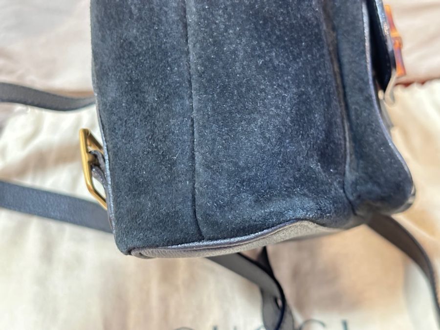 Gucci 竹節 麂皮 後背包-10