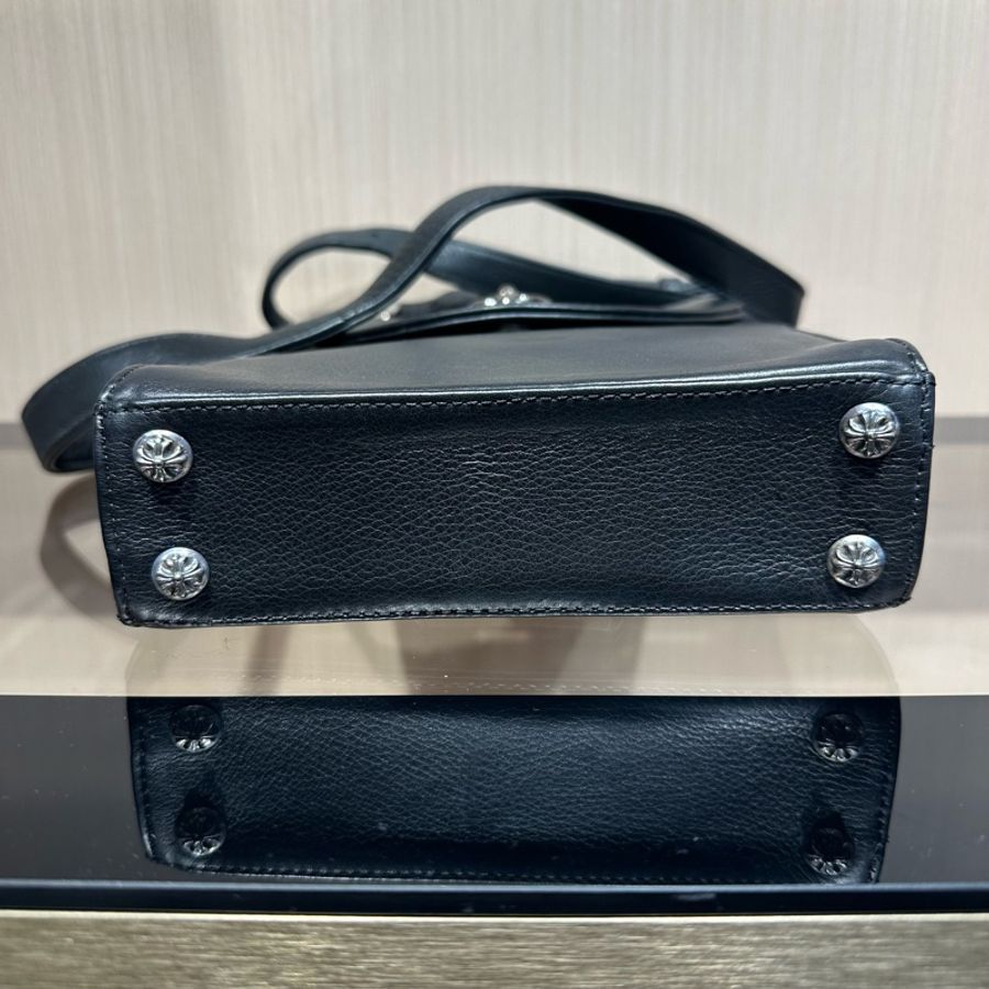 Chrome Hearts 克罗心 黑色盒子包 长方形十字架银扣相机包 单肩包-3