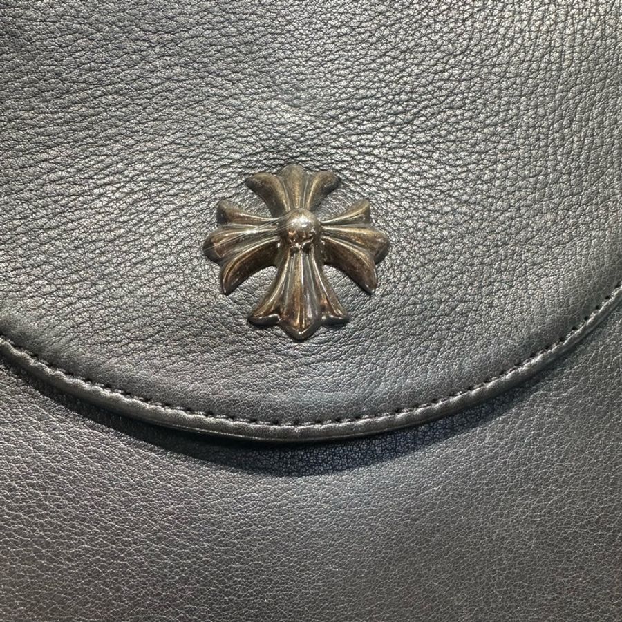 Chrome Hearts 克罗心 黑色盒子包 长方形十字架银扣相机包 单肩包-9