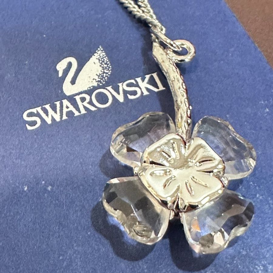 Swarovski 施華洛世奇幸運草水晶項鍊-0