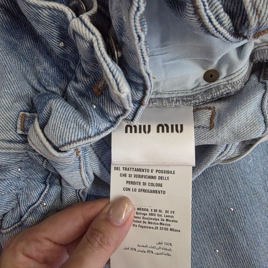 miu miu 花苞水鑽牛仔褲-7