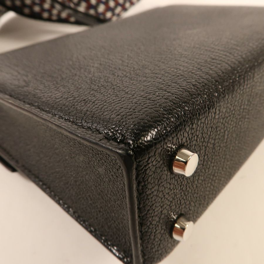 HERMES Chevre皮革Mini Verrou銀扣肩背袋-6