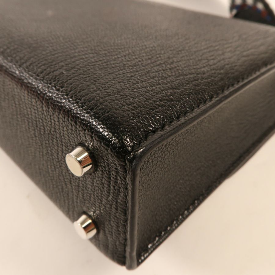 HERMES Chevre皮革Mini Verrou銀扣肩背袋-7