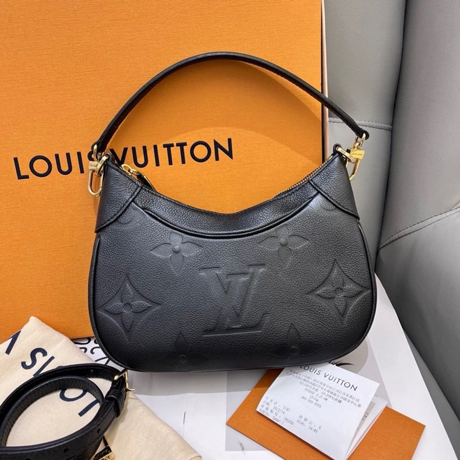 99新LV全皮黑色牛角月亮包bagatell-7