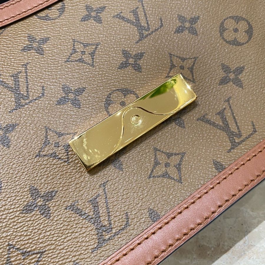LV DAUPHINE 達芙妮中號手袋老花單肩斜挎包鏈條-4