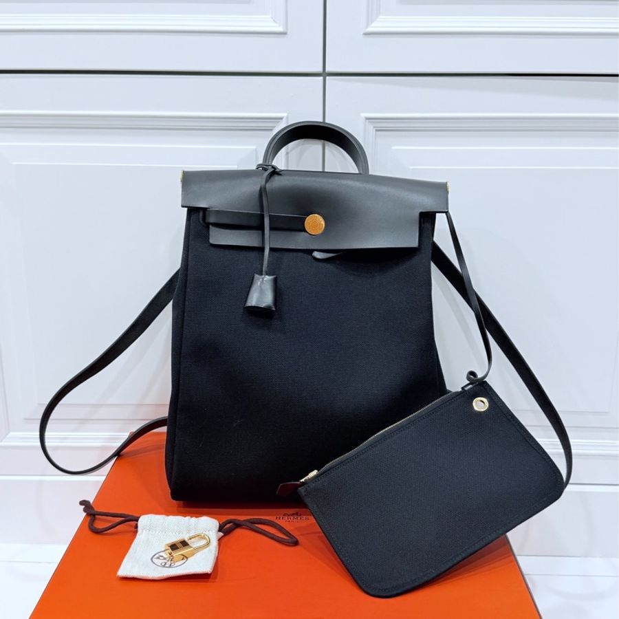 Hermes 愛馬仕 herbag a dos Zip retourne 黑色 後背包 雙肩包 肩背包 手提包-1