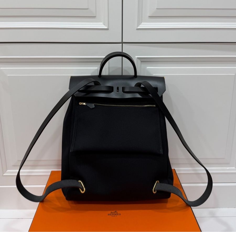 Hermes 愛馬仕 herbag a dos Zip retourne 黑色 後背包 雙肩包 肩背包 手提包-30