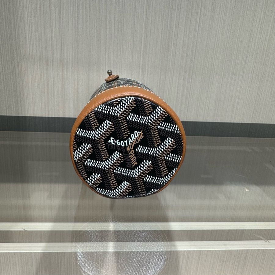 GOYARD 戈雅 YONNE 老花满印可拆卸肩带 帆布拼牛皮 斜挎包-4