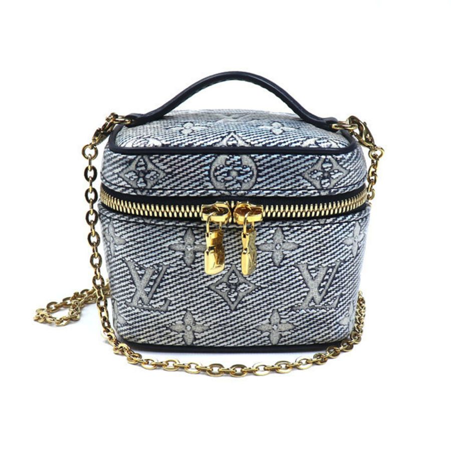 LOUIS VUITTON Monogram Laminated Jacquard Micro Vanity 單肩包,海軍藍,M82467,女士-0