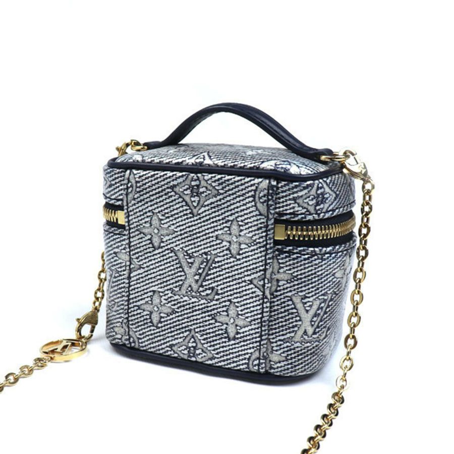 LOUIS VUITTON Monogram Laminated Jacquard Micro Vanity 單肩包,海軍藍,M82467,女士-1