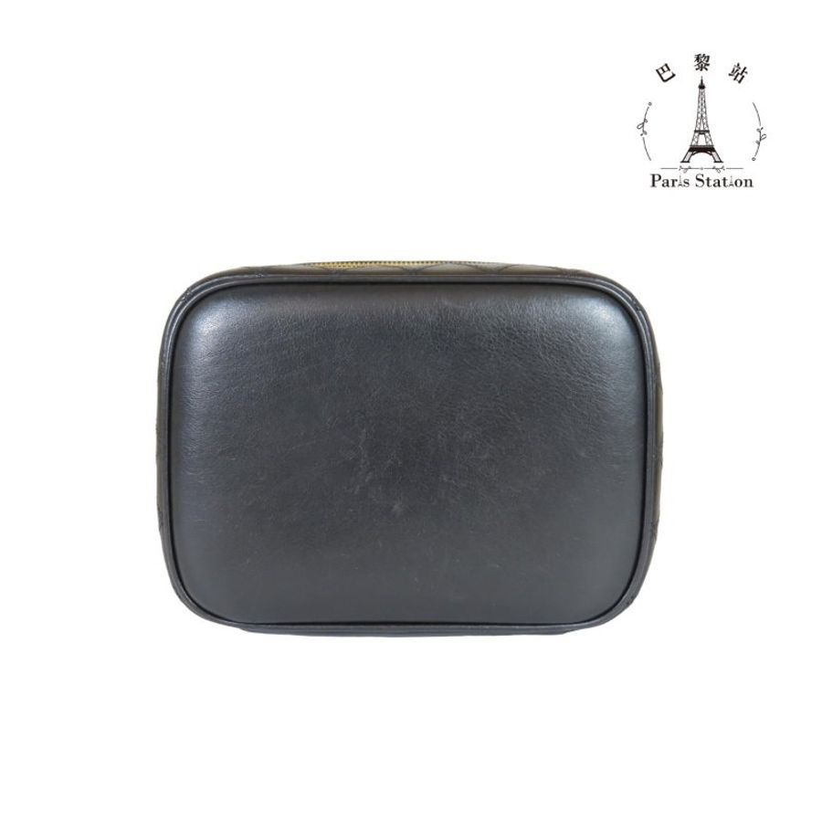 【巴黎站二手名牌專賣店】*現貨*CHANEL香奈兒真品*Vintage Vanity黑色牛皮手提化妝箱-2