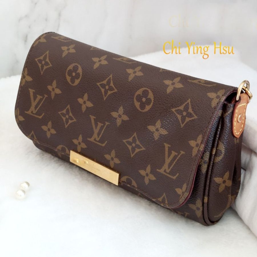 LV 經典老花M40717 🎀現品實拍 🎀 Favorite PM (小) 經典花紋鍊條肩背包 斜背包~二手-2