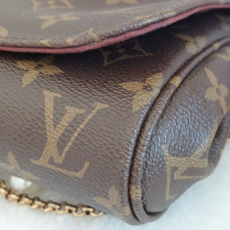 LV 經典老花M40717 🎀現品實拍 🎀 Favorite PM (小) 經典花紋鍊條肩背包 斜背包~二手-28
