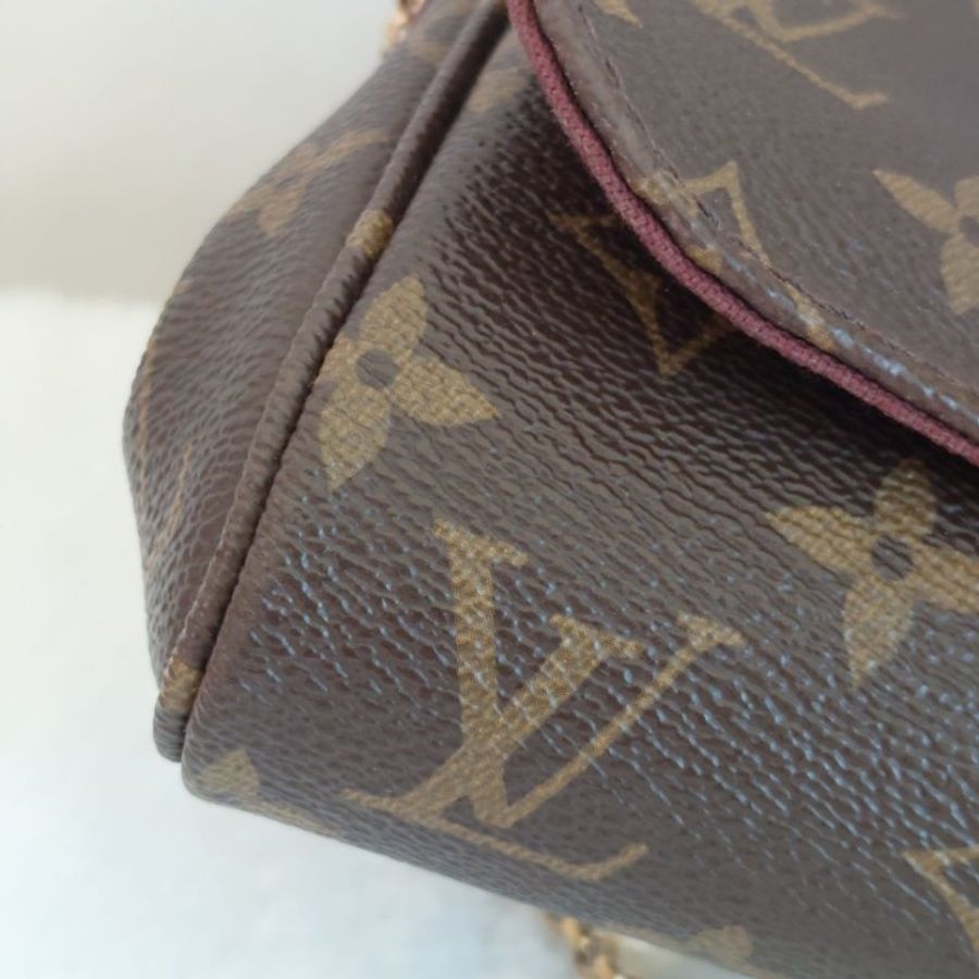 LV 經典老花M40717 🎀現品實拍 🎀 Favorite PM (小) 經典花紋鍊條肩背包 斜背包~二手-29