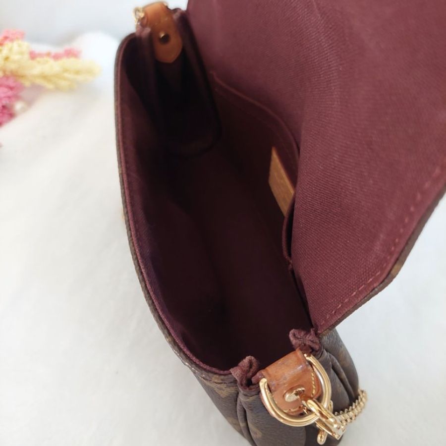 LV 經典老花M40717 🎀現品實拍 🎀 Favorite PM (小) 經典花紋鍊條肩背包 斜背包~二手-38