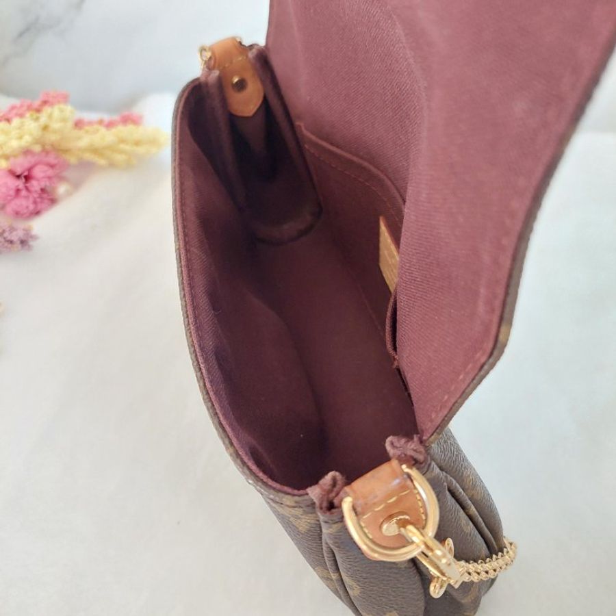 LV 經典老花M40717 🎀現品實拍 🎀 Favorite PM (小) 經典花紋鍊條肩背包 斜背包~二手-41
