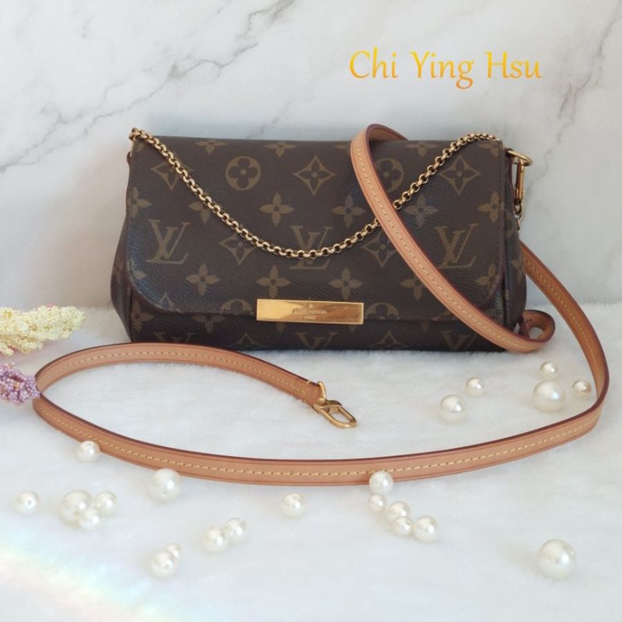 LV 經典老花M40717 🎀現品實拍 🎀 Favorite PM (小) 經典花紋鍊條肩背包 斜背包~二手-43