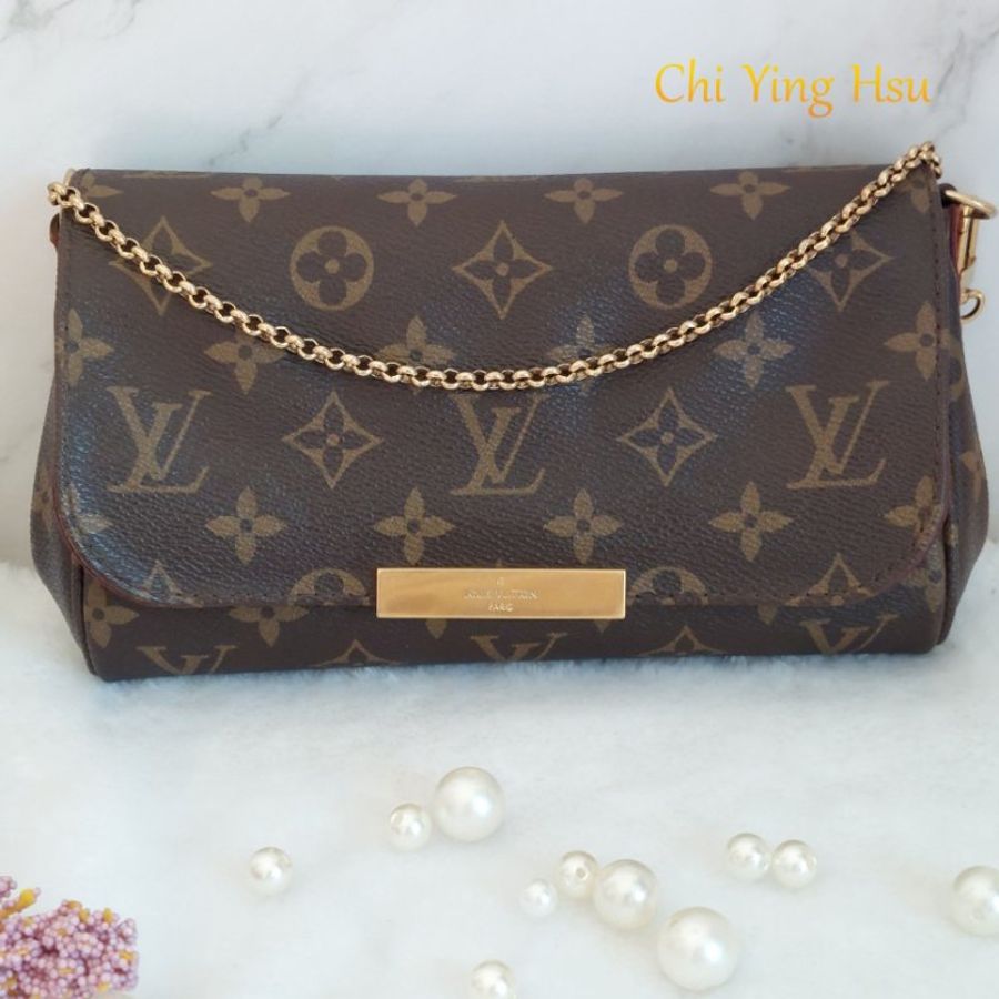 LV 經典老花M40717 🎀現品實拍 🎀 Favorite PM (小) 經典花紋鍊條肩背包 斜背包~二手-44