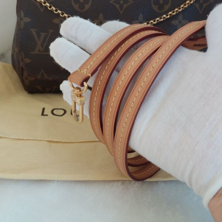 LV 經典老花M40717 🎀現品實拍 🎀 Favorite PM (小) 經典花紋鍊條肩背包 斜背包~二手-53