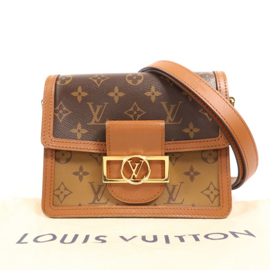 LOUIS VUITTON Monogram Reverse Mini Dauphine金扣肩背袋-8