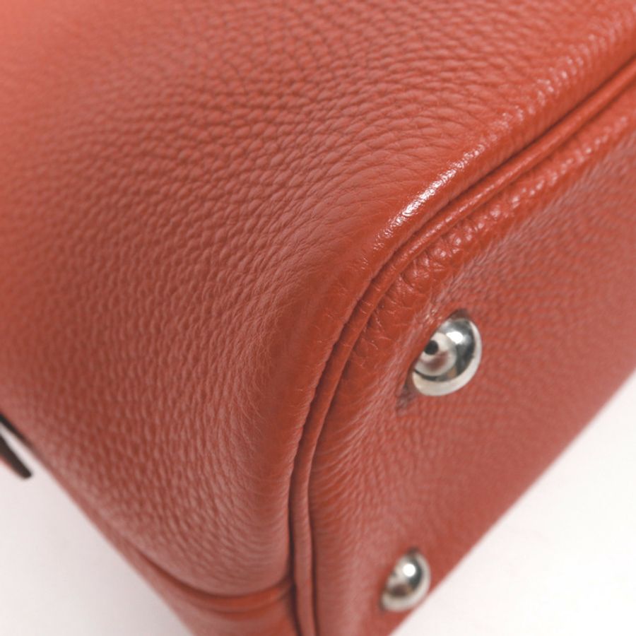 HERMES Togo皮革Bolide 1923 30銀扣手挽袋Rouge Garance-13